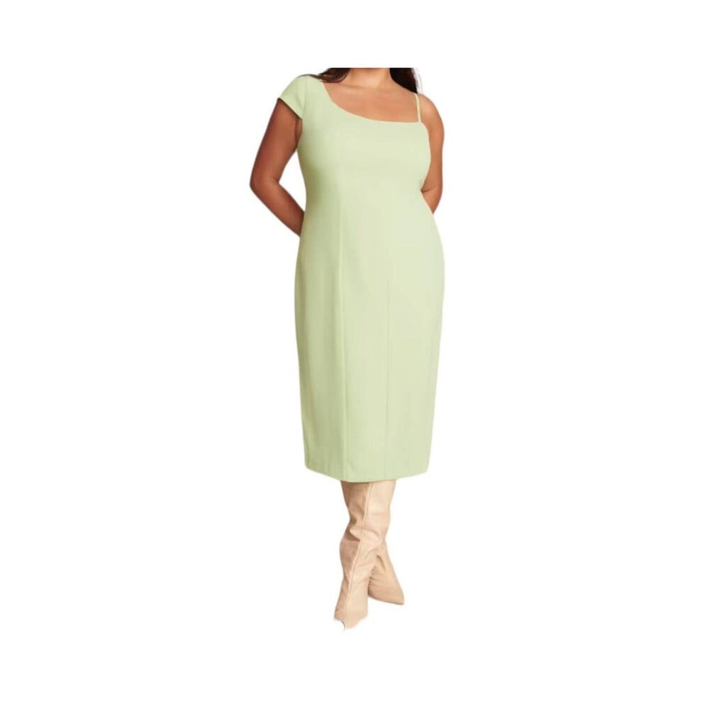 11 Honore dress Solange one shoulder midi light green size 12